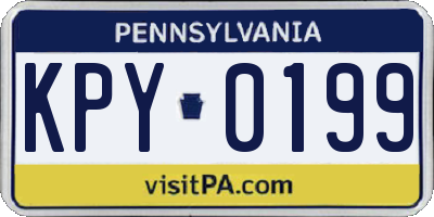 PA license plate KPY0199