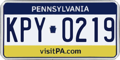 PA license plate KPY0219