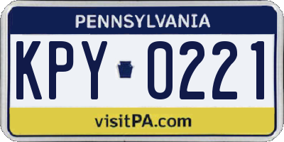 PA license plate KPY0221