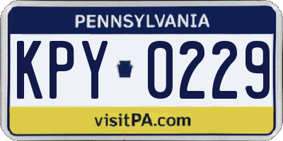 PA license plate KPY0229