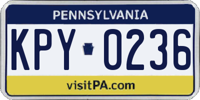 PA license plate KPY0236