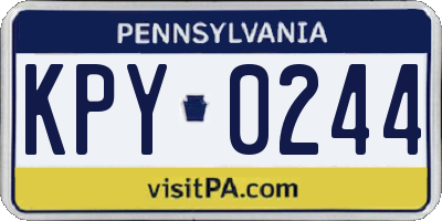 PA license plate KPY0244
