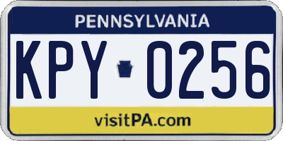 PA license plate KPY0256
