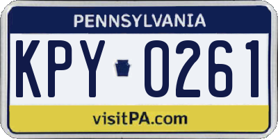 PA license plate KPY0261