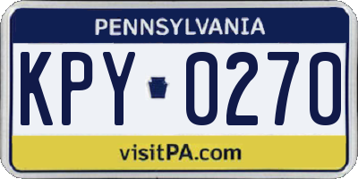PA license plate KPY0270