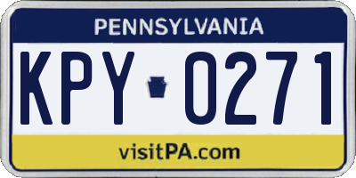 PA license plate KPY0271