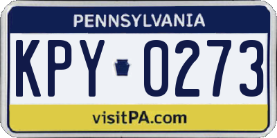PA license plate KPY0273