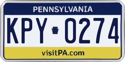 PA license plate KPY0274