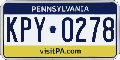 PA license plate KPY0278