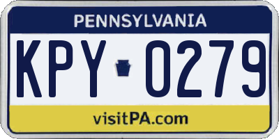 PA license plate KPY0279