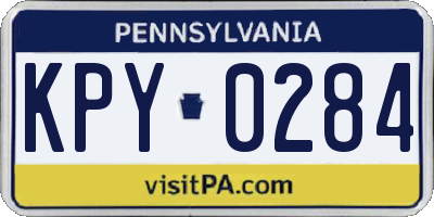 PA license plate KPY0284