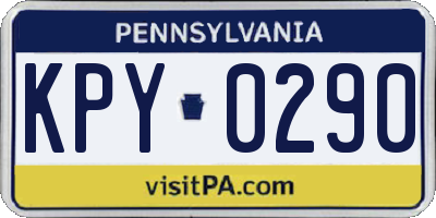 PA license plate KPY0290
