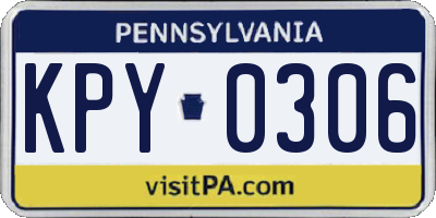 PA license plate KPY0306