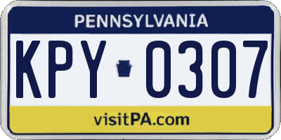 PA license plate KPY0307