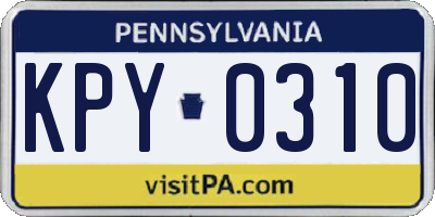 PA license plate KPY0310