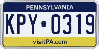 PA license plate KPY0319