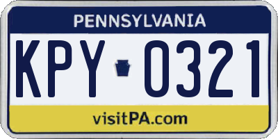 PA license plate KPY0321