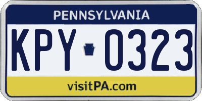PA license plate KPY0323