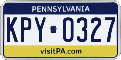 PA license plate KPY0327