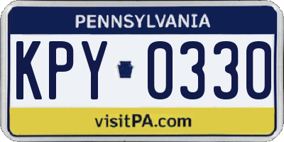 PA license plate KPY0330