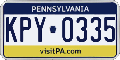 PA license plate KPY0335