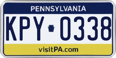PA license plate KPY0338