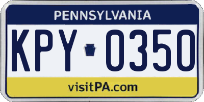 PA license plate KPY0350