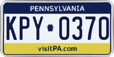 PA license plate KPY0370