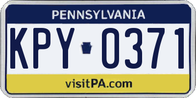 PA license plate KPY0371