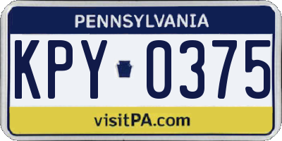 PA license plate KPY0375