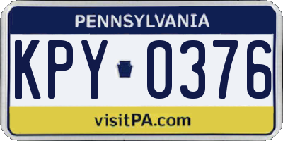 PA license plate KPY0376