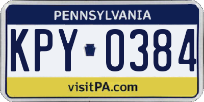 PA license plate KPY0384
