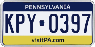 PA license plate KPY0397