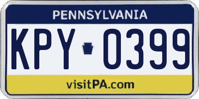 PA license plate KPY0399