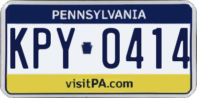 PA license plate KPY0414