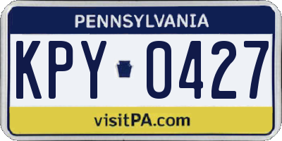 PA license plate KPY0427