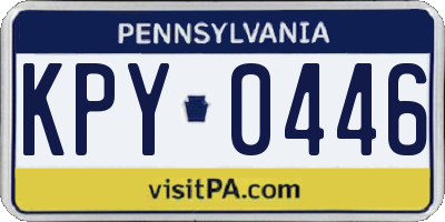 PA license plate KPY0446