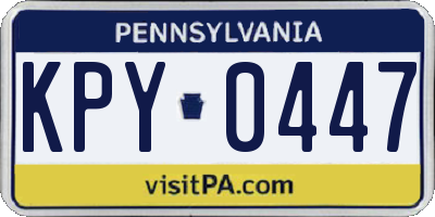 PA license plate KPY0447