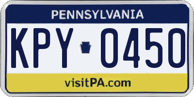 PA license plate KPY0450