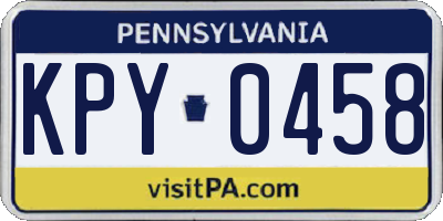 PA license plate KPY0458