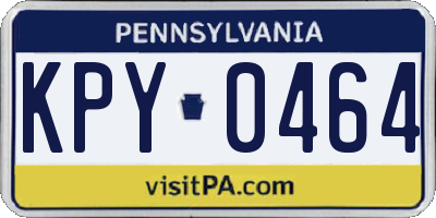 PA license plate KPY0464