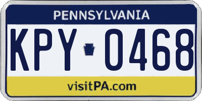 PA license plate KPY0468