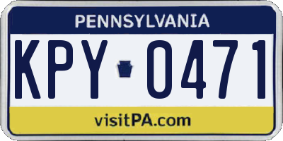 PA license plate KPY0471