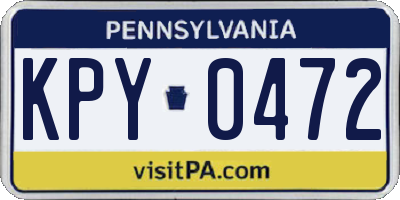 PA license plate KPY0472