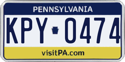 PA license plate KPY0474