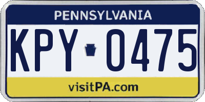 PA license plate KPY0475