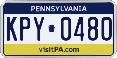 PA license plate KPY0480