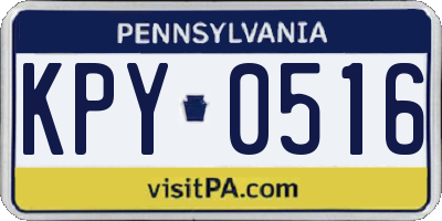PA license plate KPY0516