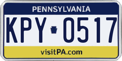 PA license plate KPY0517