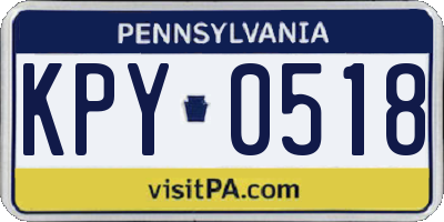 PA license plate KPY0518